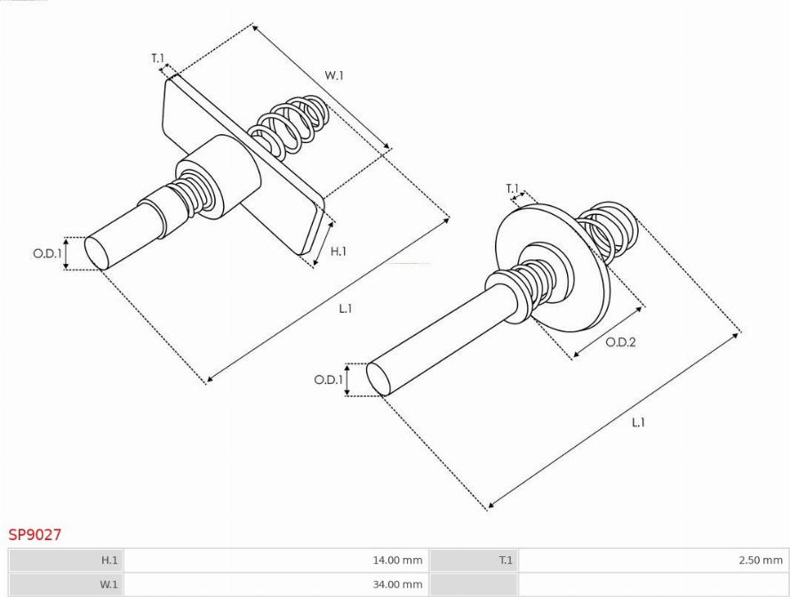 AS-PL SP9027 - Ремкомплект, стартер www.autospares.lv