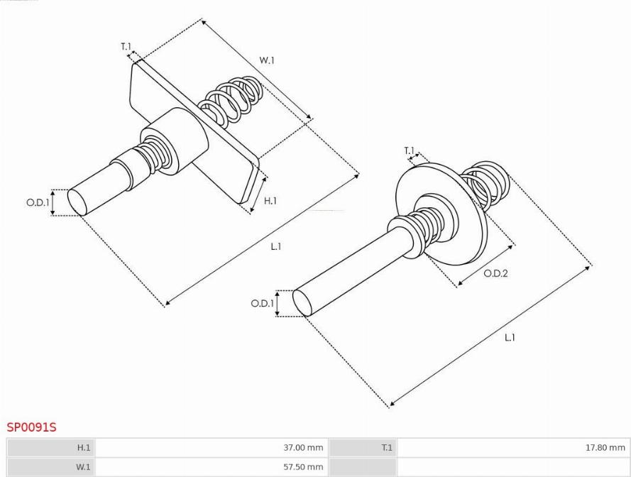 AS-PL SP0091S - Remkomplekts, Starteris www.autospares.lv