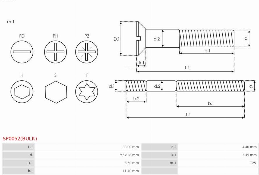 AS-PL SP0052(BULK) - Remkomplekts, Ģenerators www.autospares.lv