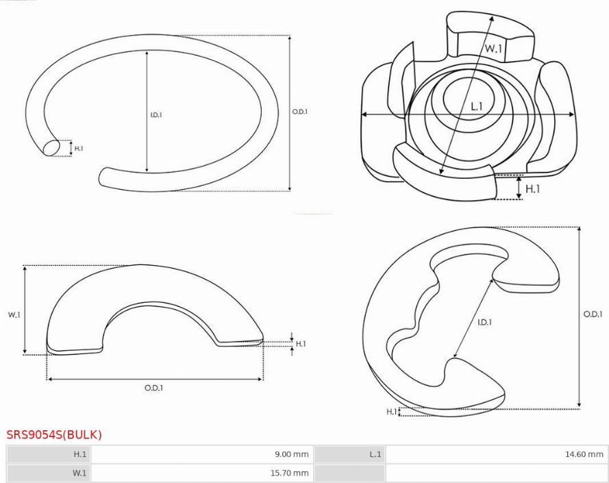 AS-PL SRS9054S(BULK) - Remkomplekts, Starteris www.autospares.lv