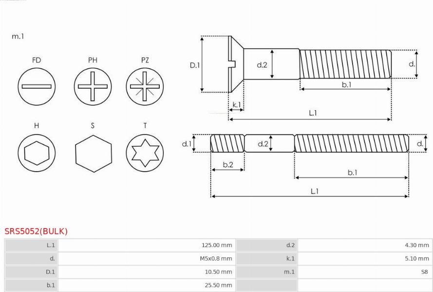 AS-PL SRS5052(BULK) - Remkomplekts, Ģenerators www.autospares.lv