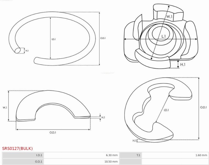 AS-PL SRS0127(BULK) - Remkomplekts, Starteris www.autospares.lv