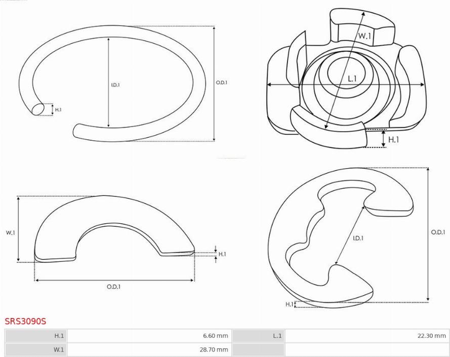 AS-PL SRS3090S - Remkomplekts, Starteris www.autospares.lv