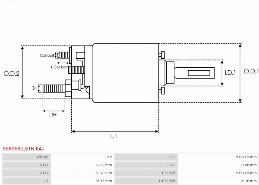 AS-PL SS9063(LETRIKA) - Ievilcējrelejs, Starteris www.autospares.lv