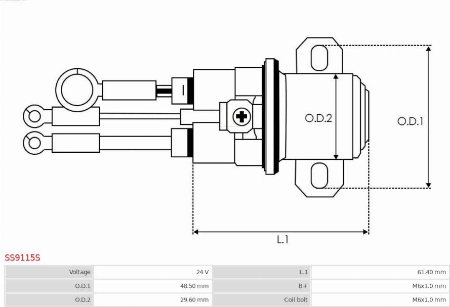 AS-PL SS9115S - Ievilcējrelejs, Starteris www.autospares.lv