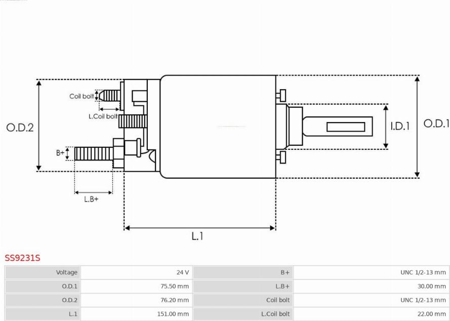 AS-PL SS9231S - Ievilcējrelejs, Starteris www.autospares.lv