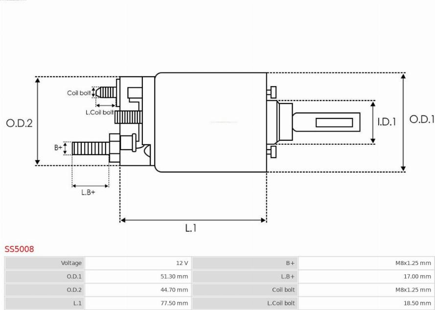 AS-PL SS5008 - Solenoid Switch, starter www.autospares.lv