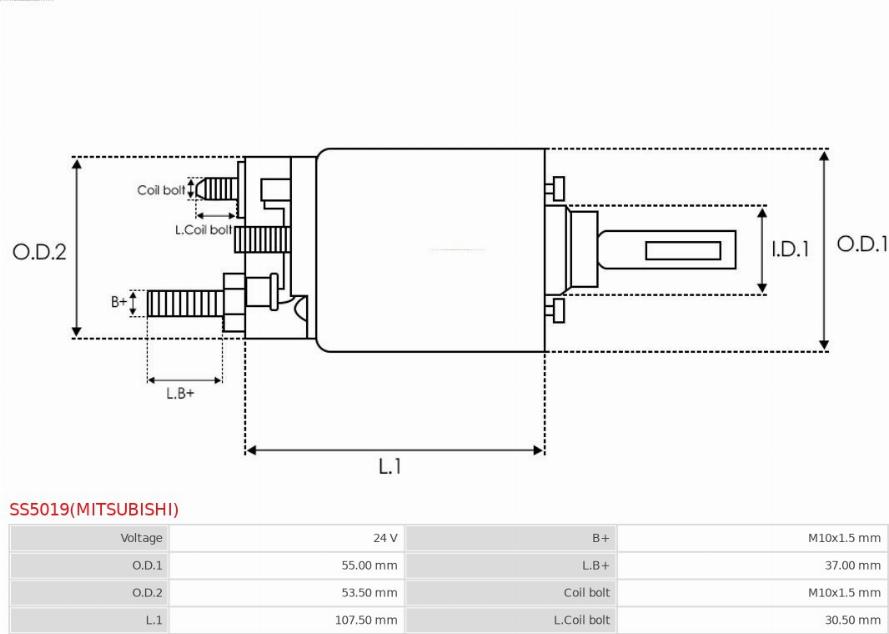 AS-PL SS5019(MITSUBISHI) - Ievilcējrelejs, Starteris www.autospares.lv