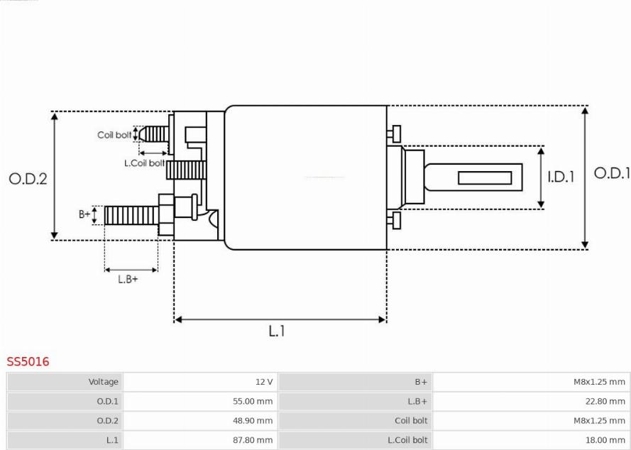 AS-PL SS5016 - Solenoid Switch, starter www.autospares.lv