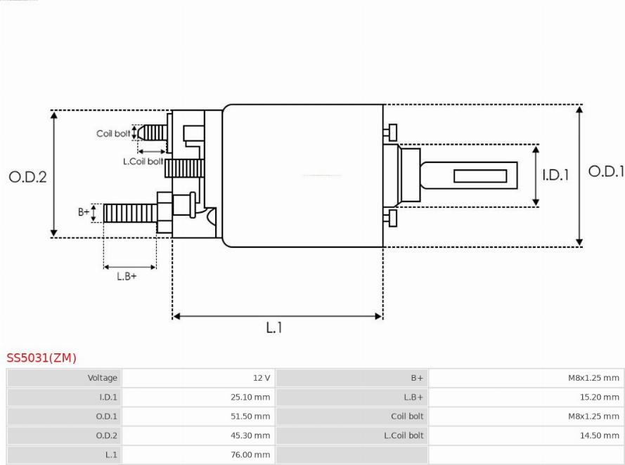 AS-PL SS5031(ZM) - Ievilcējrelejs, Starteris autospares.lv