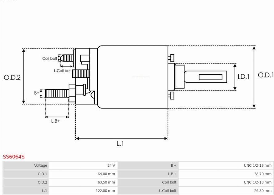 AS-PL SS6064S - Ievilcējrelejs, Starteris www.autospares.lv