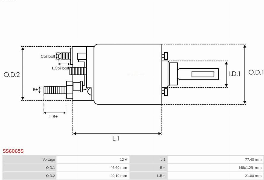 AS-PL SS6065S - Ievilcējrelejs, Starteris www.autospares.lv