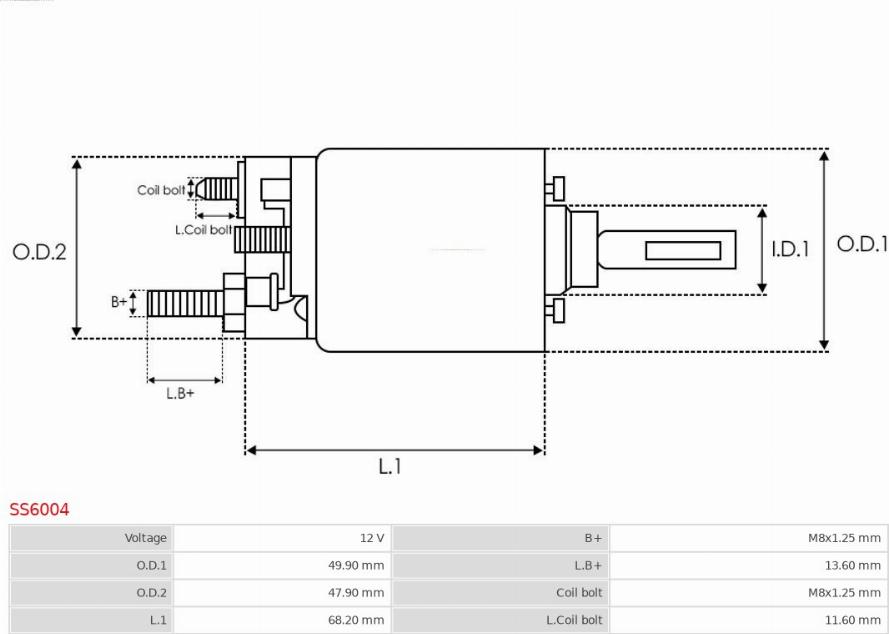 AS-PL SS6004 - Solenoid Switch, starter www.autospares.lv