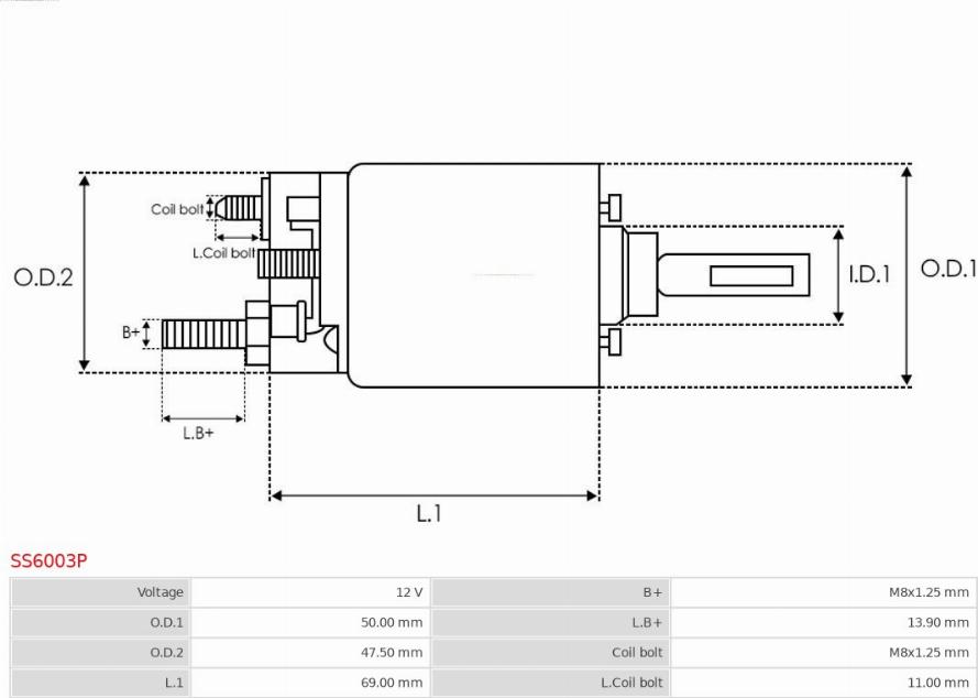 AS-PL SS6003P - Ievilcējrelejs, Starteris www.autospares.lv