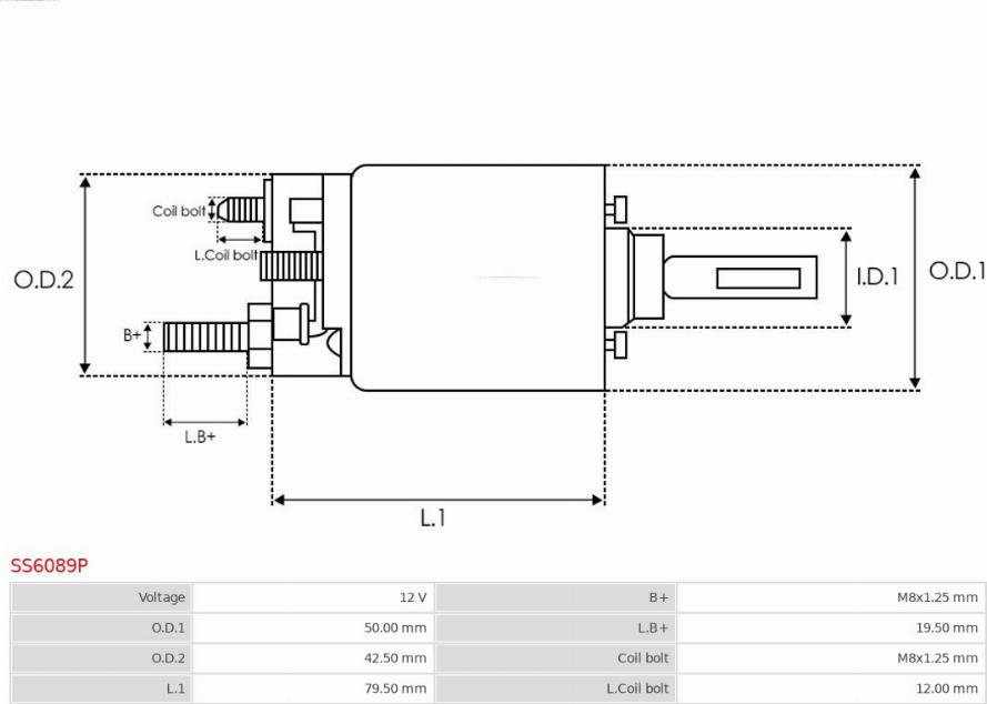 AS-PL SS6089P - Тяговое реле, соленоид, стартер www.autospares.lv