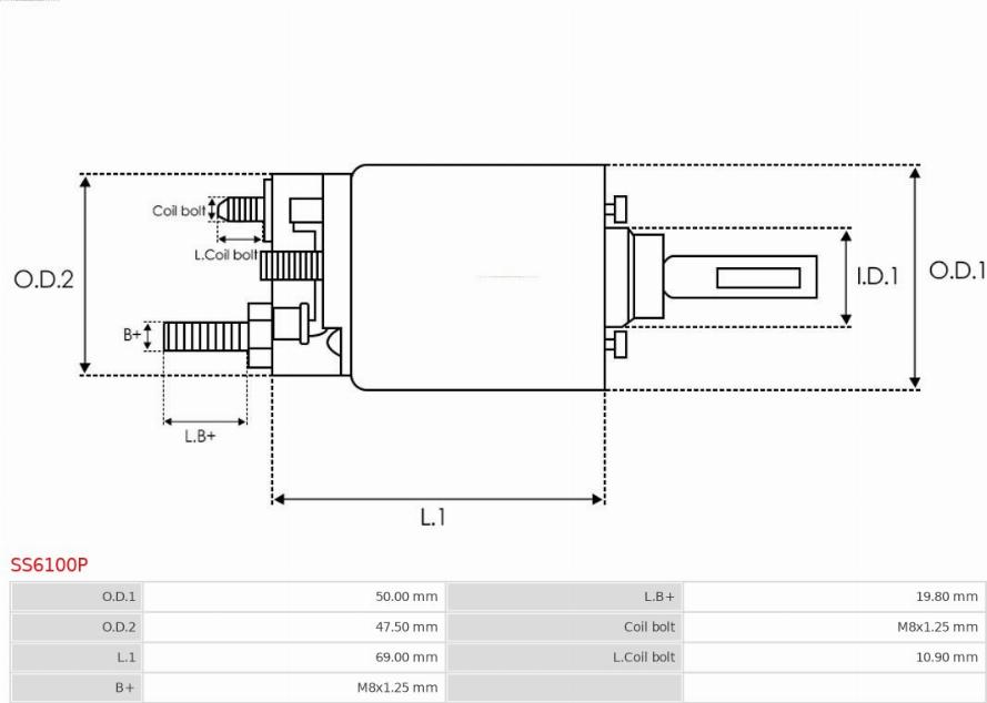 AS-PL SS6100P - Тяговое реле, соленоид, стартер www.autospares.lv