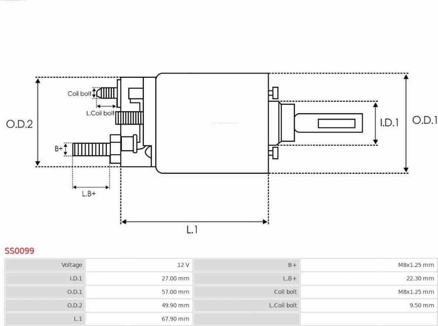 AS-PL SS0099 - Ievilcējrelejs, Starteris www.autospares.lv