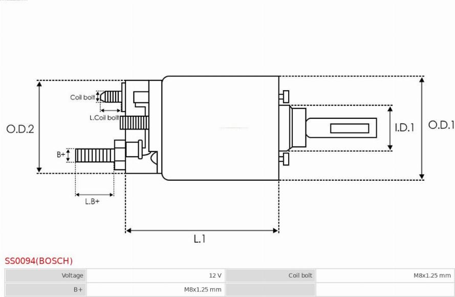 AS-PL SS0094(BOSCH) - Ievilcējrelejs, Starteris www.autospares.lv