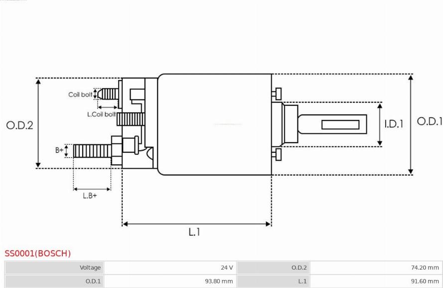 AS-PL SS0001(BOSCH) - Ievilcējrelejs, Starteris autospares.lv