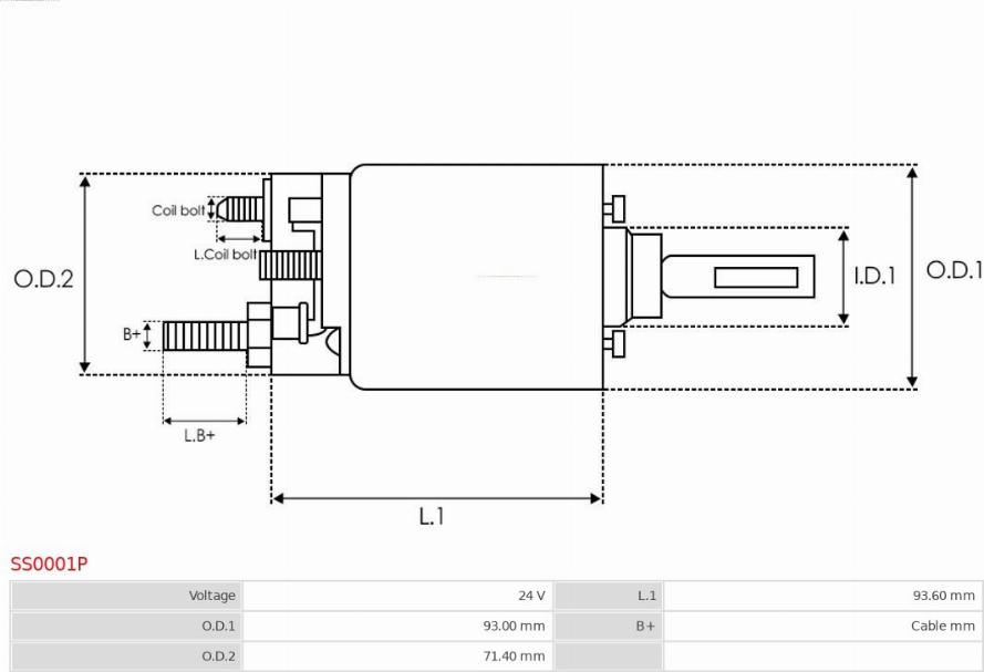 AS-PL SS0001P - Ievilcējrelejs, Starteris www.autospares.lv