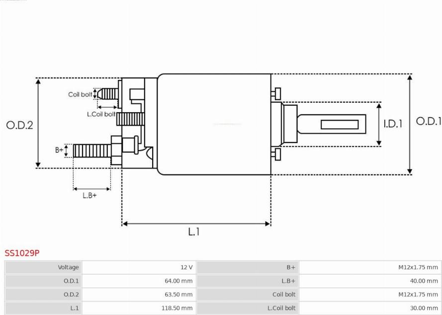 AS-PL SS1029P - Ievilcējrelejs, Starteris www.autospares.lv