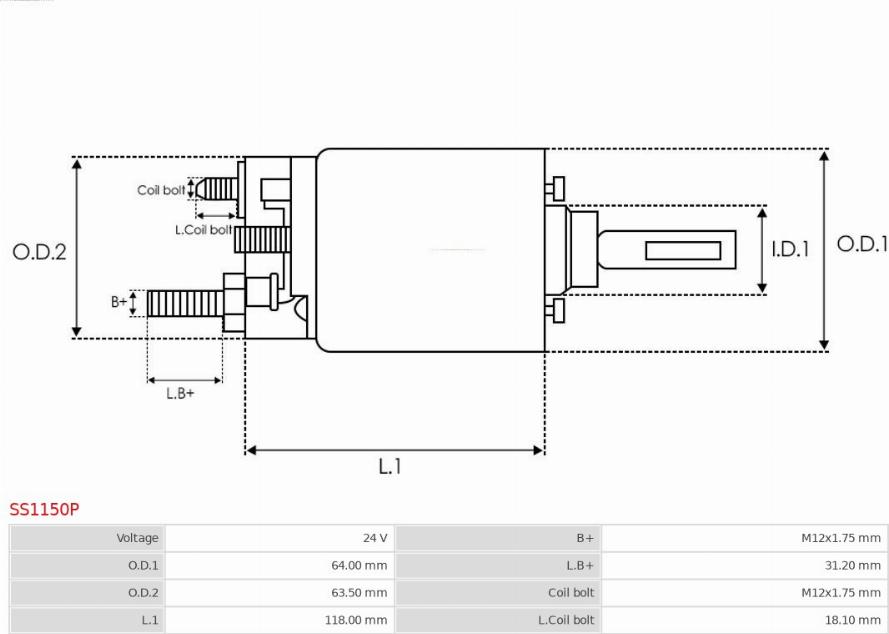 AS-PL SS1150P - Ievilcējrelejs, Starteris www.autospares.lv