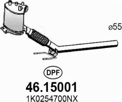 ASSO 4615001 - Сажевый / частичный фильтр, система выхлопа ОГ www.autospares.lv