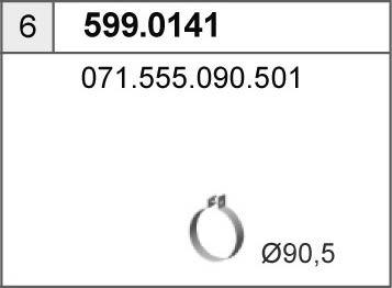 ASSO 599.0141 - Montāžas komplekts, Trokšņa slāpētājs www.autospares.lv