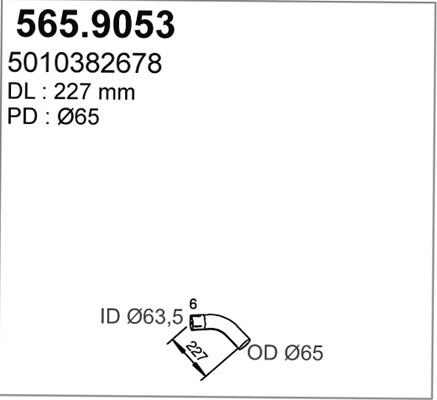 ASSO 565.9053 - Izplūdes caurule www.autospares.lv