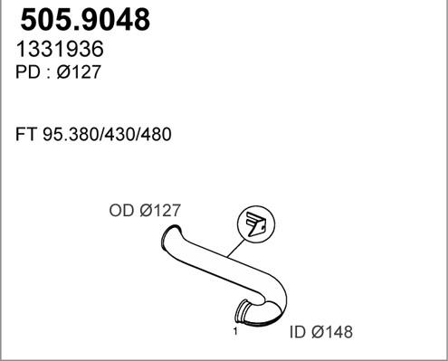 ASSO 505.9048 - Izplūdes caurule www.autospares.lv