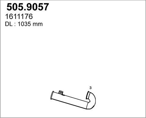 ASSO 505.9057 - Izplūdes caurule www.autospares.lv