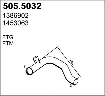 ASSO 505.5032 - Izplūdes caurule www.autospares.lv