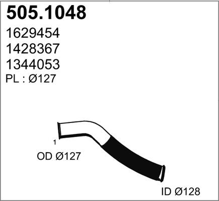 ASSO 505.1048 - Izplūdes caurule www.autospares.lv