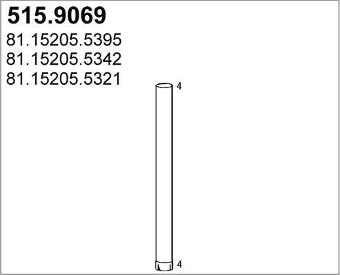 ASSO 515.9069 - Izplūdes caurule www.autospares.lv