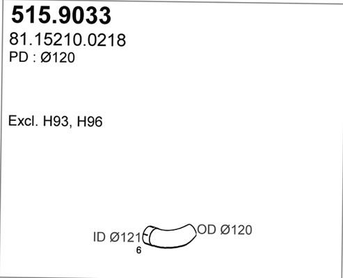 ASSO 515.9033 - Izplūdes caurule www.autospares.lv