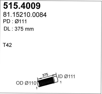 ASSO 515.4009 - Gofrēta caurule, Izplūdes gāzu sistēma www.autospares.lv