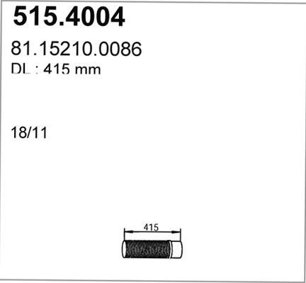 ASSO 515.4004 - Gofrēta caurule, Izplūdes gāzu sistēma www.autospares.lv