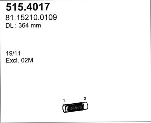 ASSO 515.4017 - Gofrēta caurule, Izplūdes gāzu sistēma www.autospares.lv