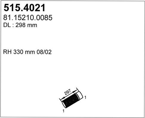 ASSO 515.4021 - Gofrēta caurule, Izplūdes gāzu sistēma www.autospares.lv