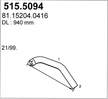 ASSO 515.5094 - Izplūdes caurule www.autospares.lv