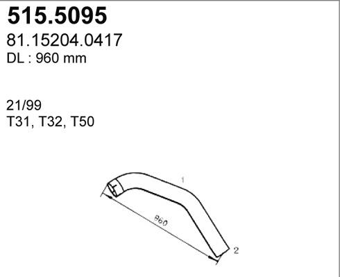 ASSO 515.5095 - Izplūdes caurule www.autospares.lv