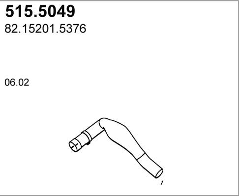 ASSO 515.5049 - Izplūdes caurule www.autospares.lv