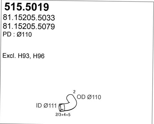 ASSO 515.5019 - Izplūdes caurule www.autospares.lv