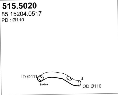 ASSO 515.5020 - Izplūdes caurule www.autospares.lv