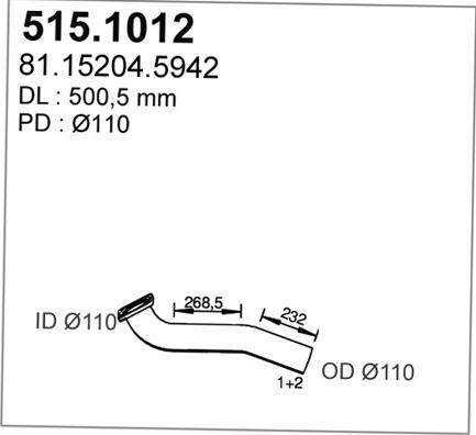 ASSO 515.1012 - Izplūdes caurule www.autospares.lv