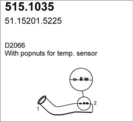 ASSO 515.1035 - Izplūdes caurule www.autospares.lv