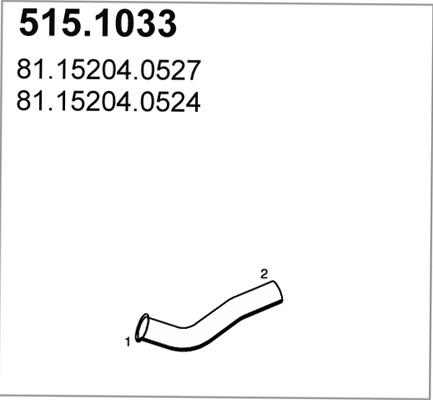 ASSO 515.1033 - Izplūdes caurule www.autospares.lv