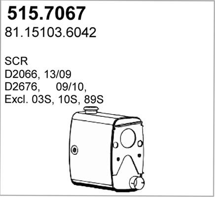 ASSO 515.7067 - Vidējais / Gala izpl. gāzu trokšņa slāpētājs www.autospares.lv