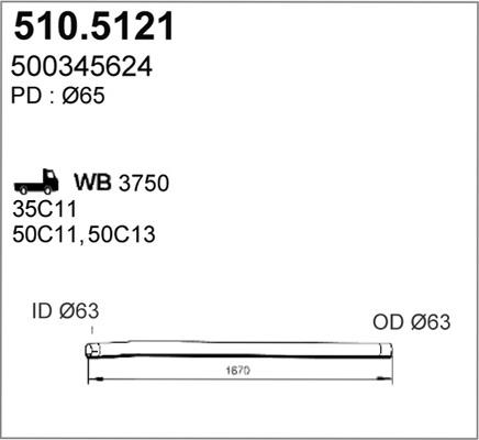 ASSO 510.5121 - Izplūdes caurule www.autospares.lv