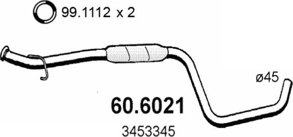 ASSO 60.6021 - Vidējais izpl. gāzu trokšņa slāpētājs www.autospares.lv